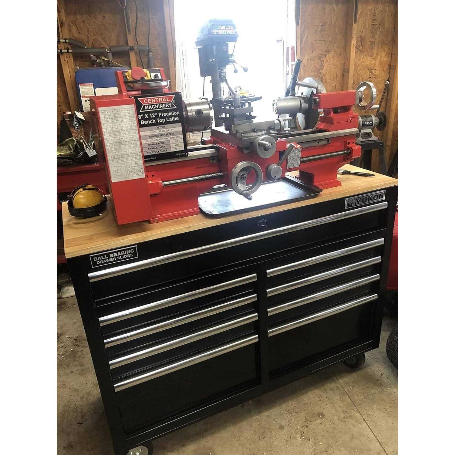 46 in. 9-Drawer Mobile Storage Cabinet with Solid Wood Top - Image 3