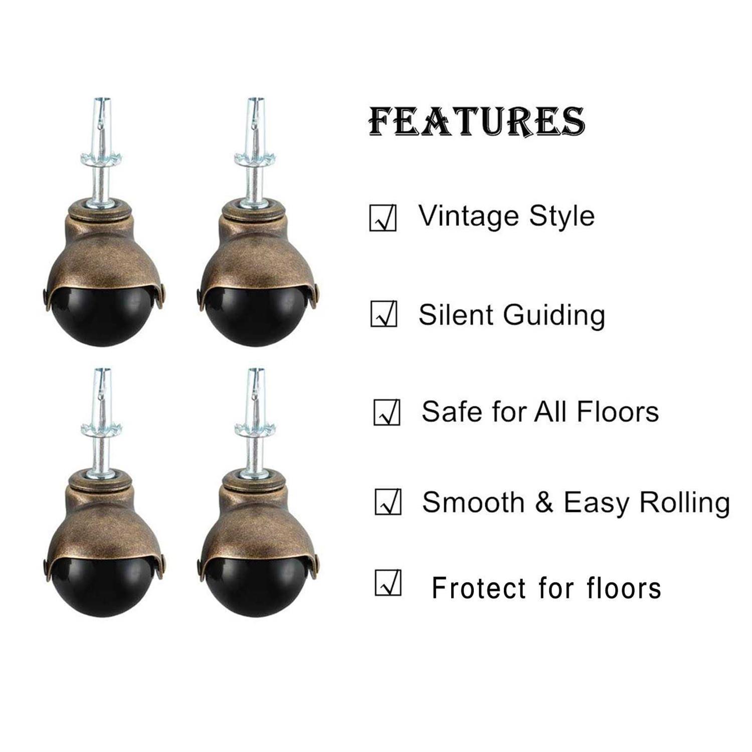 Furniture Ball Caster Wheels Vintage Furniture Replacement Castors for Chair - Image 4