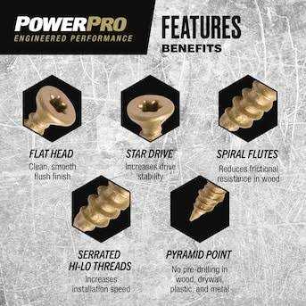 Power Pro One Interior Flat-Head Multi-Material Screws 116788 - Image 5
