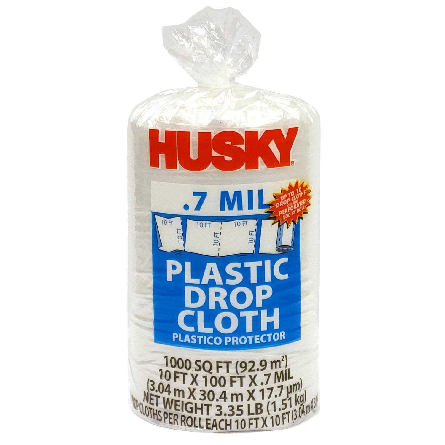 Husky 10' x 100' Plastic Drop Cloth