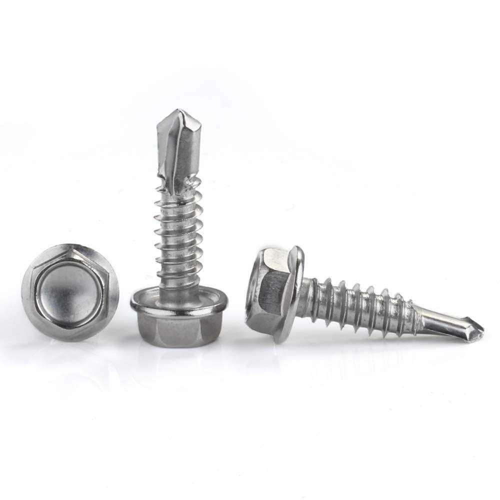 MewuDecor Hex Washer Head Self Drilling Sheet Metal Tek Screws with Drill Point - Image 3