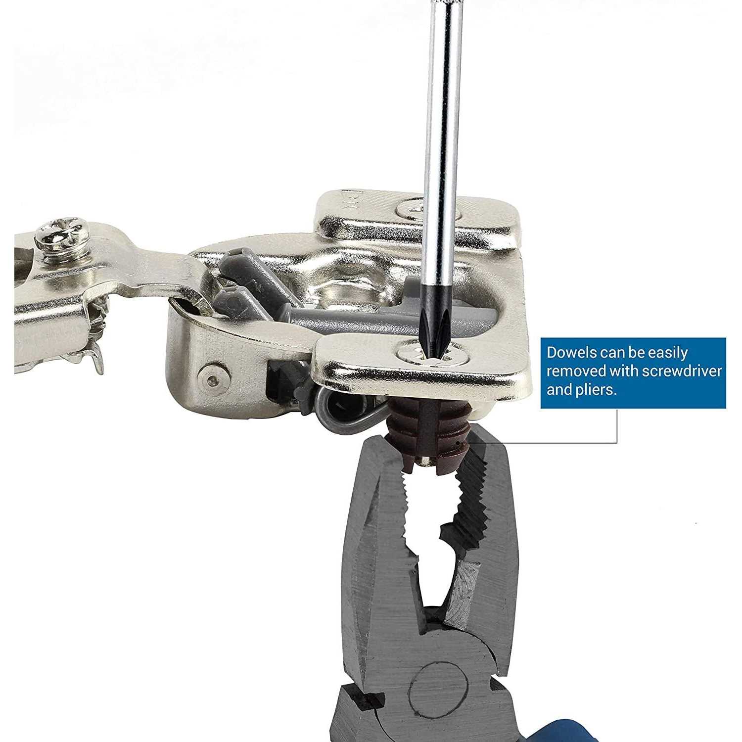 DTC 1-1/4 inch Overlay Soft Close 105 Degree 2 Cam Press In Face Frame Cabinet Hinge - Image 3