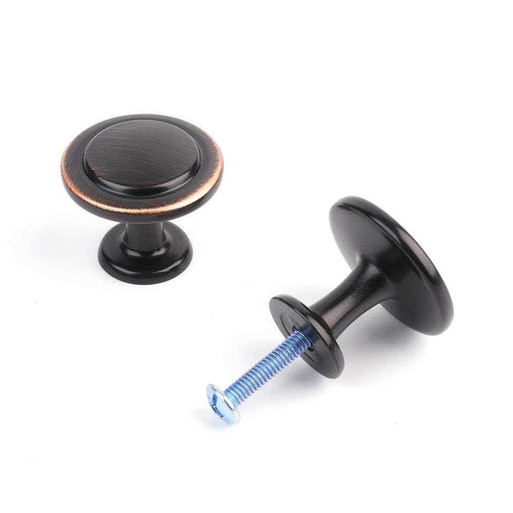 KOOFIZO Stepped Round Cabinet Knob Oil Rubbed Bronze Pull Handle - Image 3