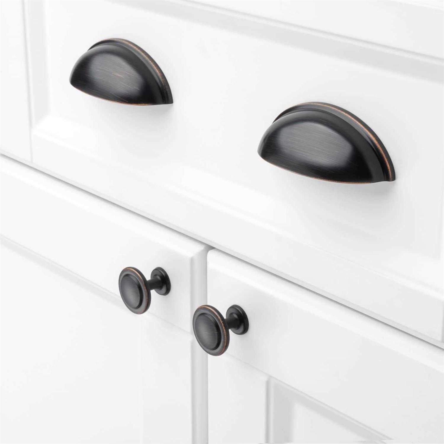 KOOFIZO Stepped Round Cabinet Knob Oil Rubbed Bronze Pull Handle - Image 4