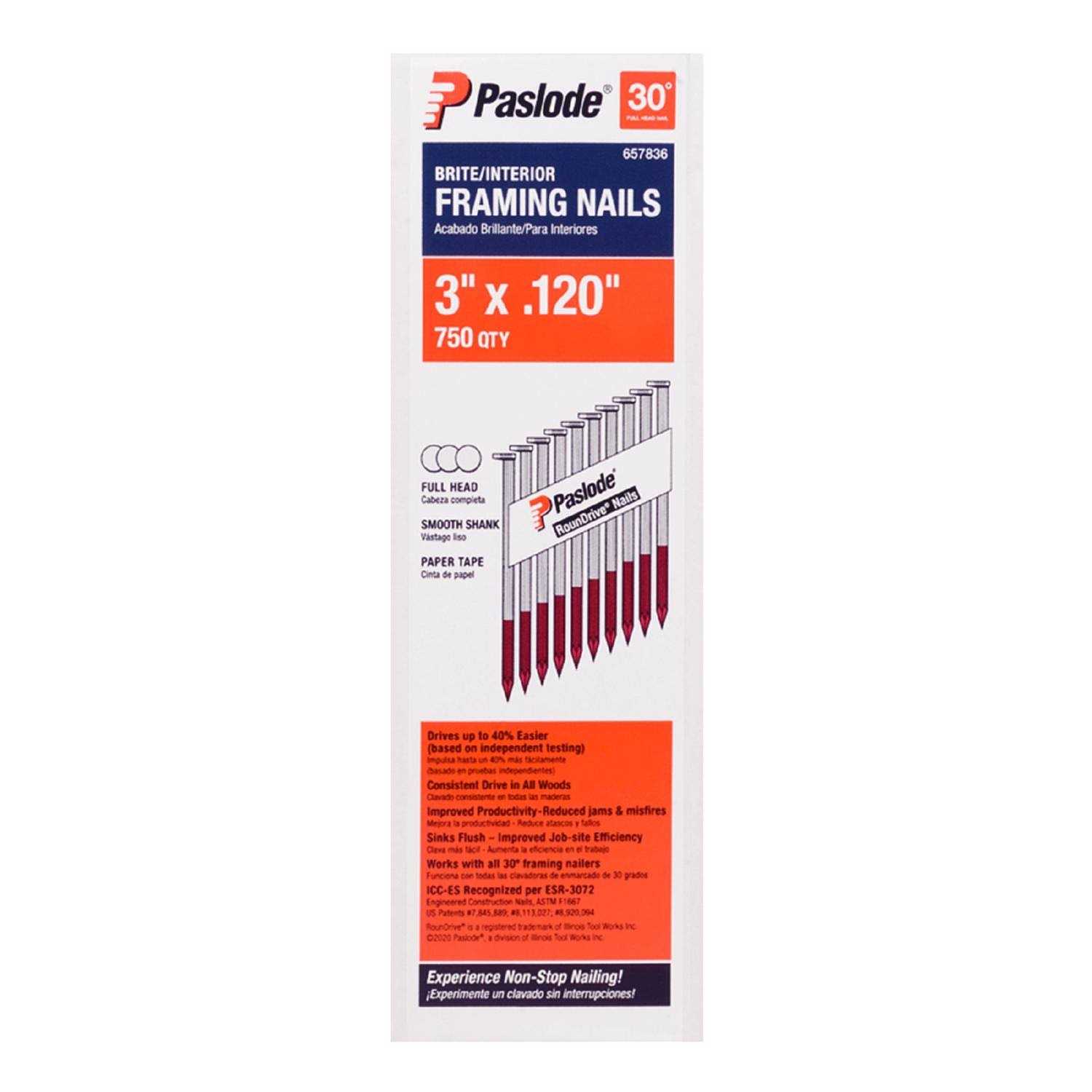 Paslode 3 in. Framing Bright Steel Nail Full Round Head - Image 3