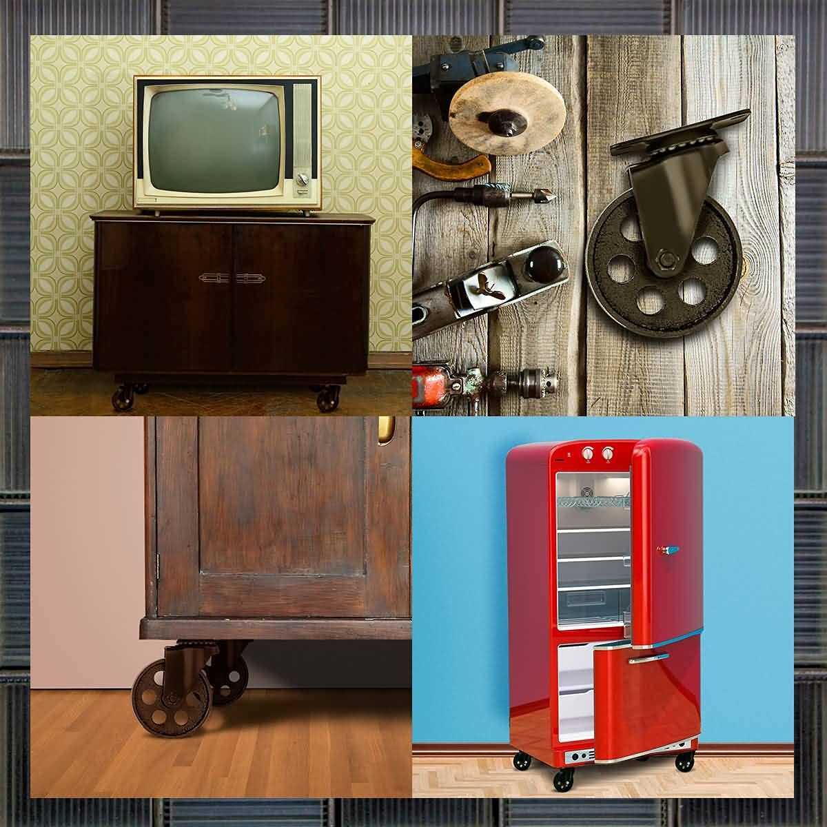 Factorduty 4 All Black Metal Swivel Plate Caster Wheels Heavy Duty High-Gauge Steel - Image 3