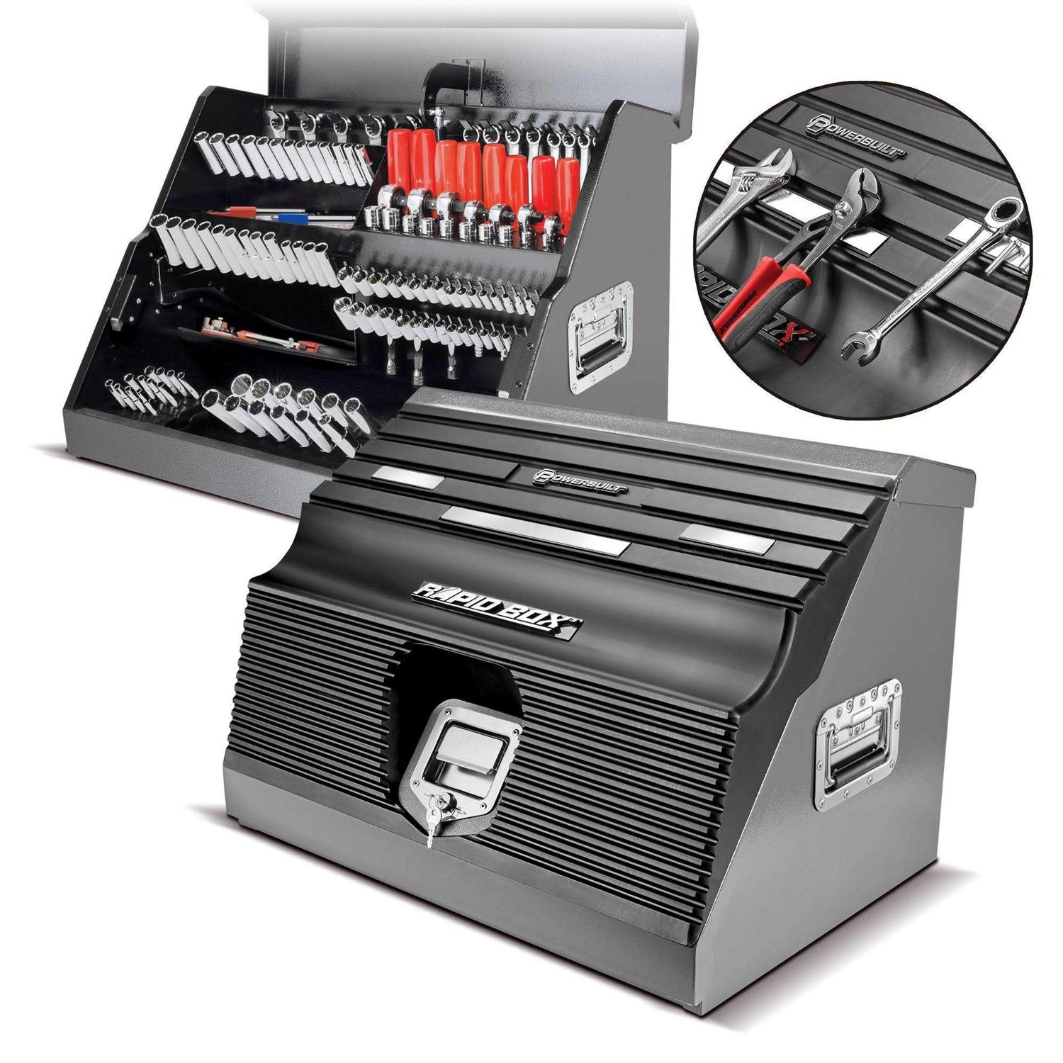Powerbuilt 26 Inch Rapid Box Slant Front Toolbox with Tool Magnets - Image 3