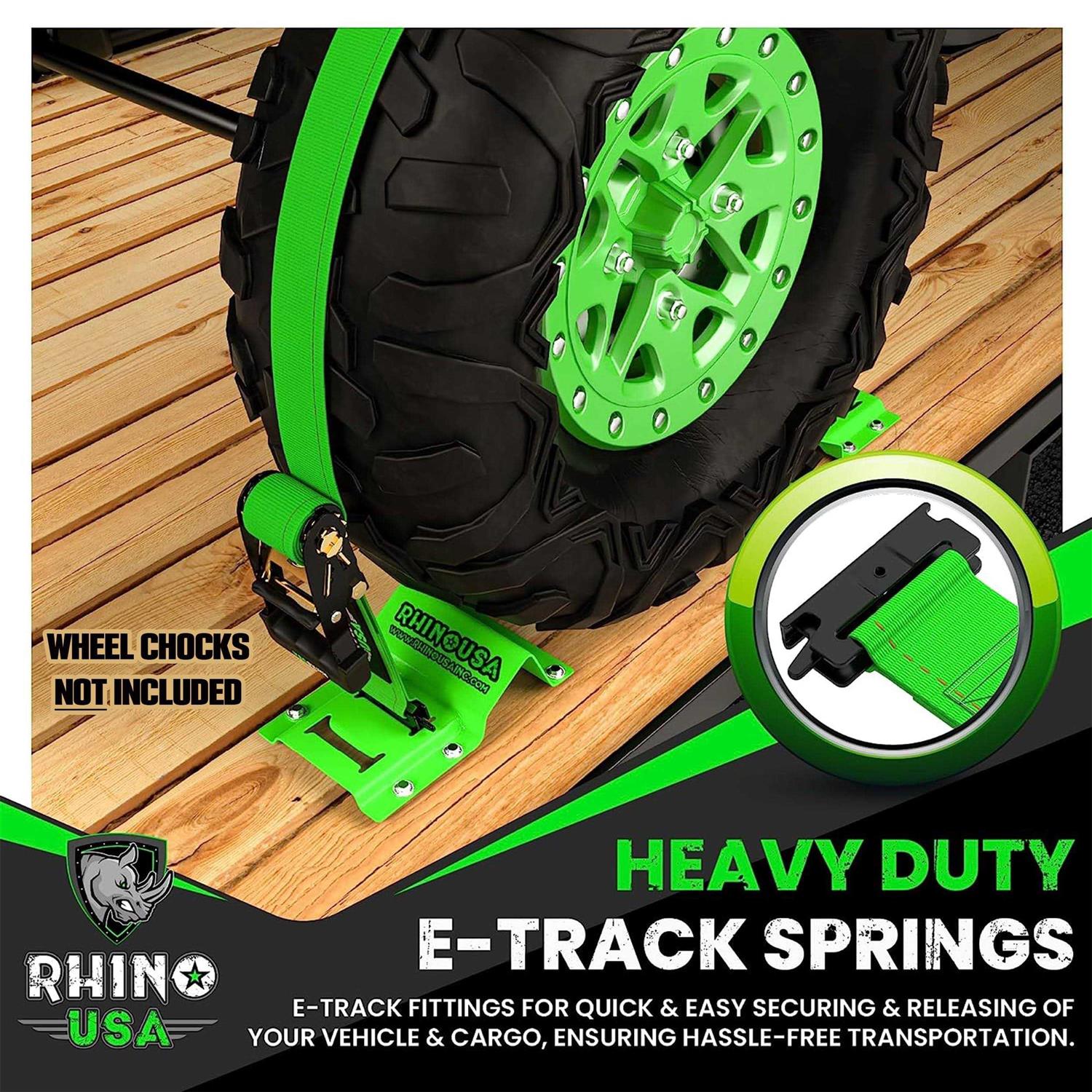 Rhino USA E Track Ratchet Tie Down Straps Includes Premium 2 x 16' eTrack Tie Downs - Image 3