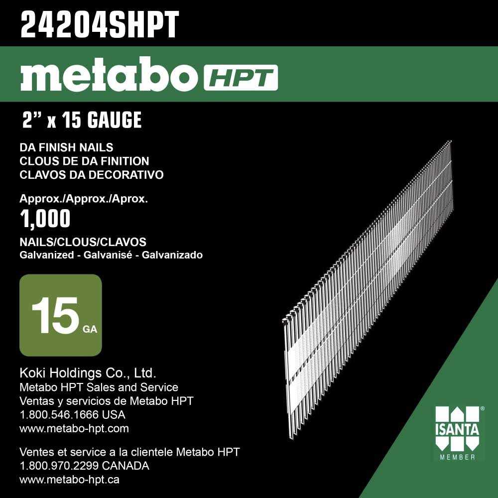 Metabo HPT 2 in. 15 Gauge Angled Strip Finish Nails Smooth Shank 24204SHPT - Image 3