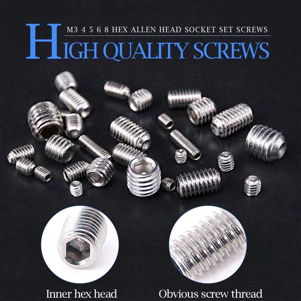 Glarks 200-Piece M3 4 5 6 8 Hex Allen Head Socket Set Screw Assortment Kit - Image 4