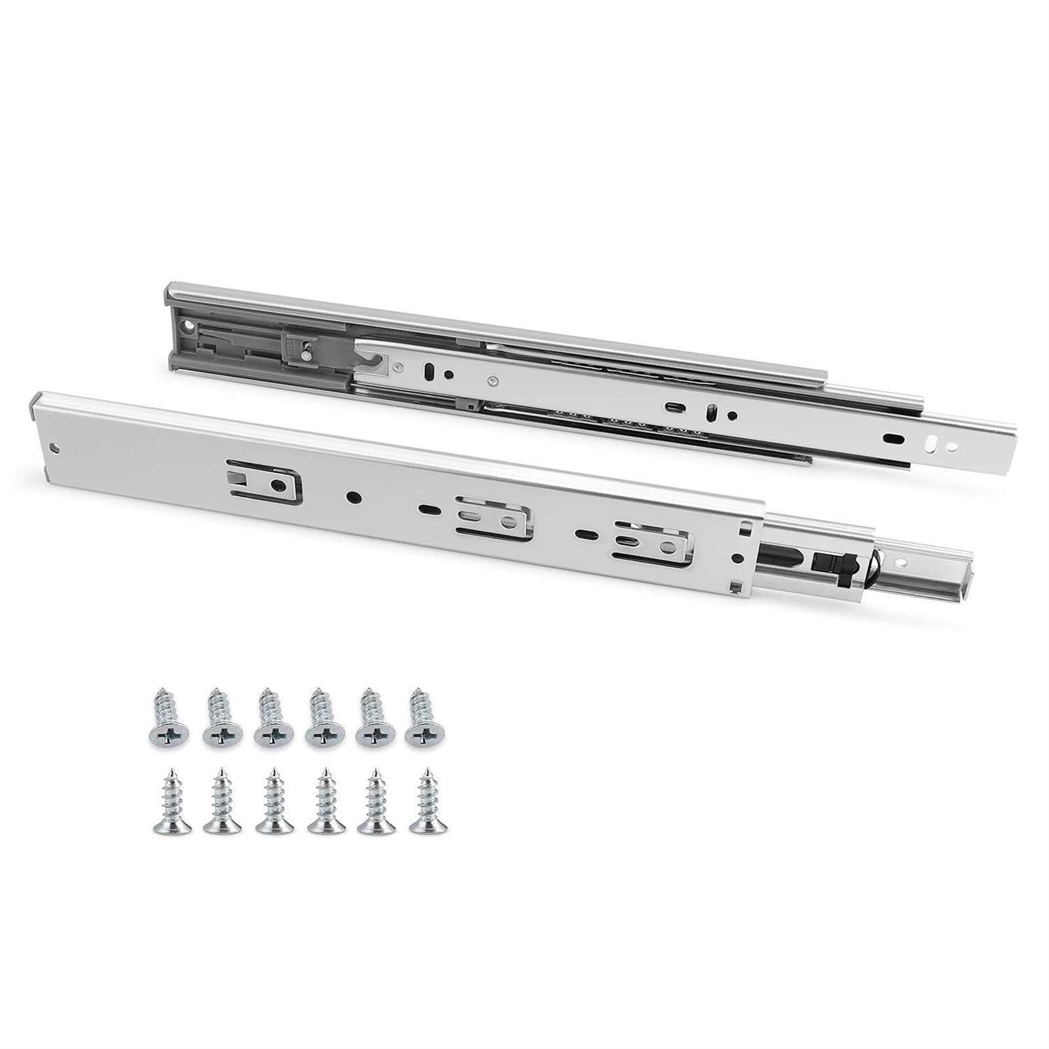 Gobrico Drawer Slides Hardware 100 lb. Hydraulic Soft Close Full Extension Ball Bearing Runners 3Folds - Image 2