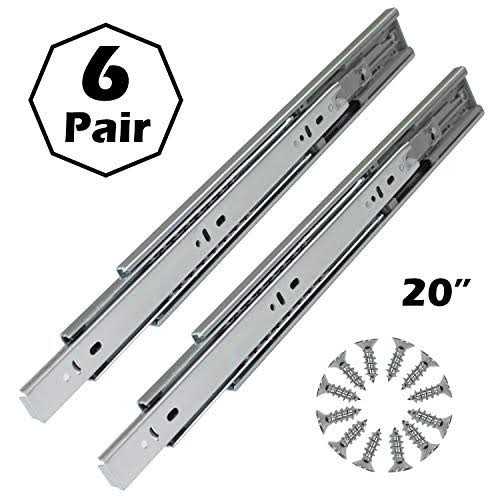 Gobrico Drawer Slides Hardware 100 lb. Hydraulic Soft Close Full Extension Ball Bearing Runners 3Folds