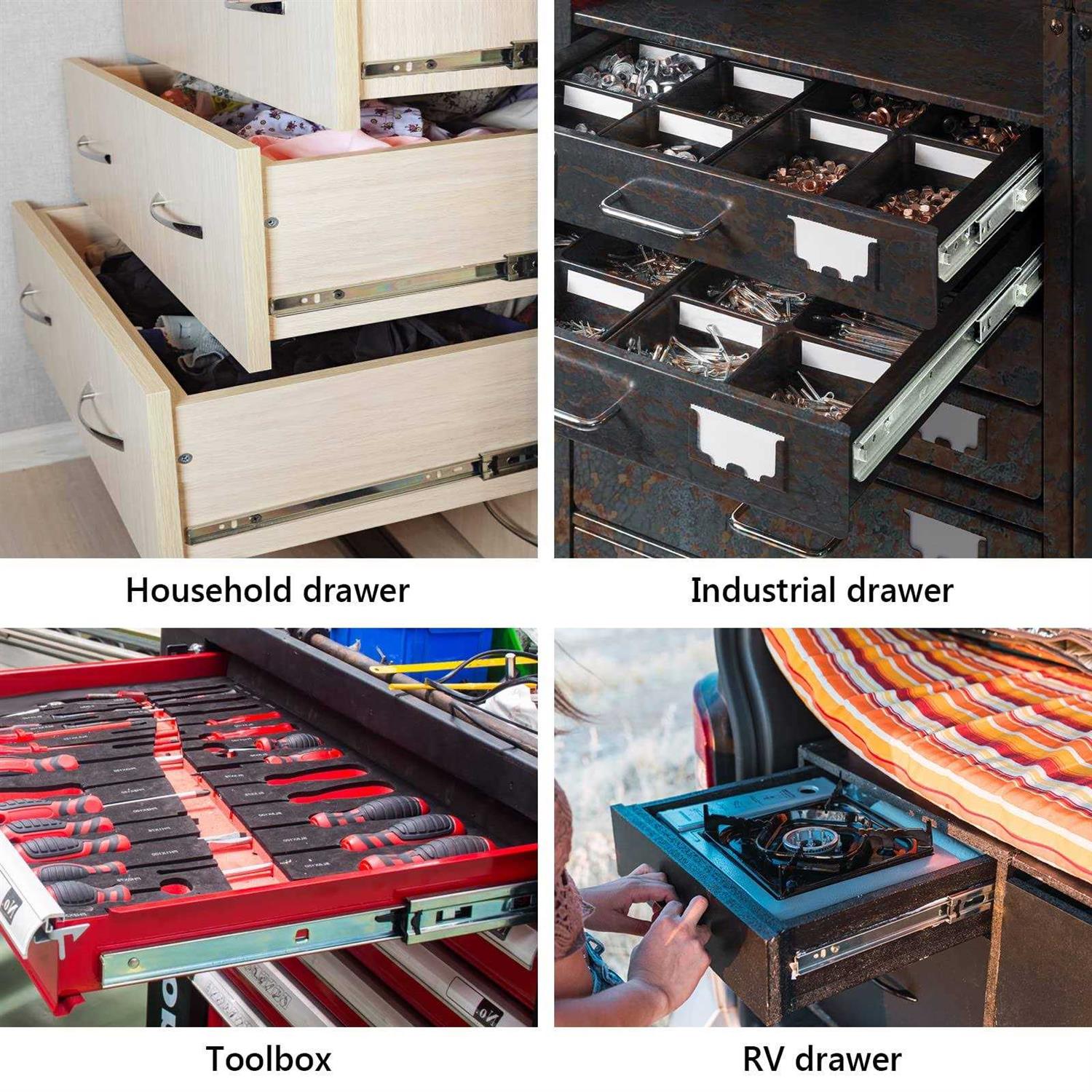 Drawer Slides Plusmart Soft Close Drawer Slide Glides Ball Bearing Full Extension Cabinet Slides - Image 3