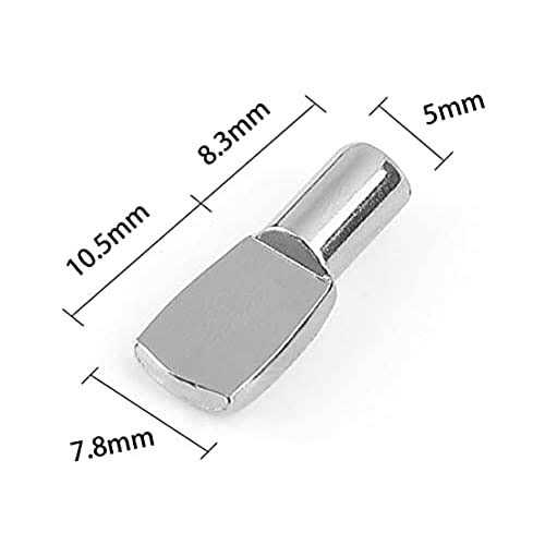 Delatanus 50 Pieces Shelf Pegs Pins 5mm Cabinet Furniture Spoon Shape Support Pegs for Shelves Nickel Plated - Image 4