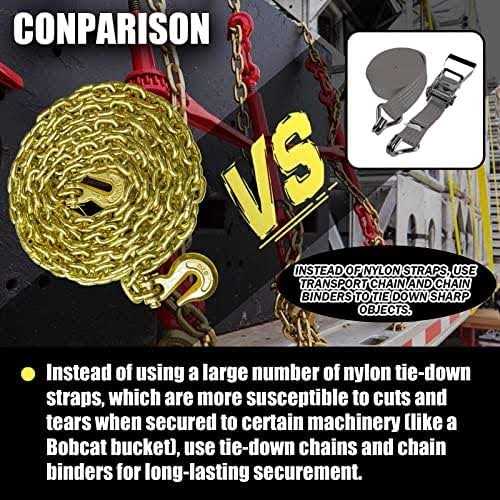 FITHOIST G80 Transport Binder Chain Tow Chain with Clevis Grab Hooks - Image 4