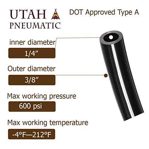 Utah Pneumatic 3/8 Dot Air line Hose Nylon Pneumatic Tubing Sae J844 Dot Approved For Air Brake Tubing Suspension Or Fluid Transfer Air Horn - Image 5