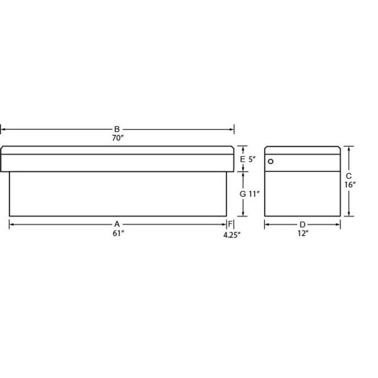 Tradesman Aluminum Economy Cross Bed Truck Tool Box 7511101 - Image 3