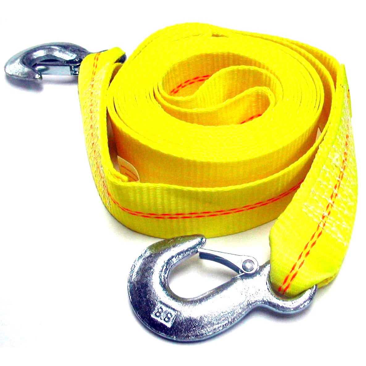 Hfs 4.5 Ton 2 Inch X 30 Ft. Polyester Tow Strap Rope 2 Hooks 9000lb Towing Recovery