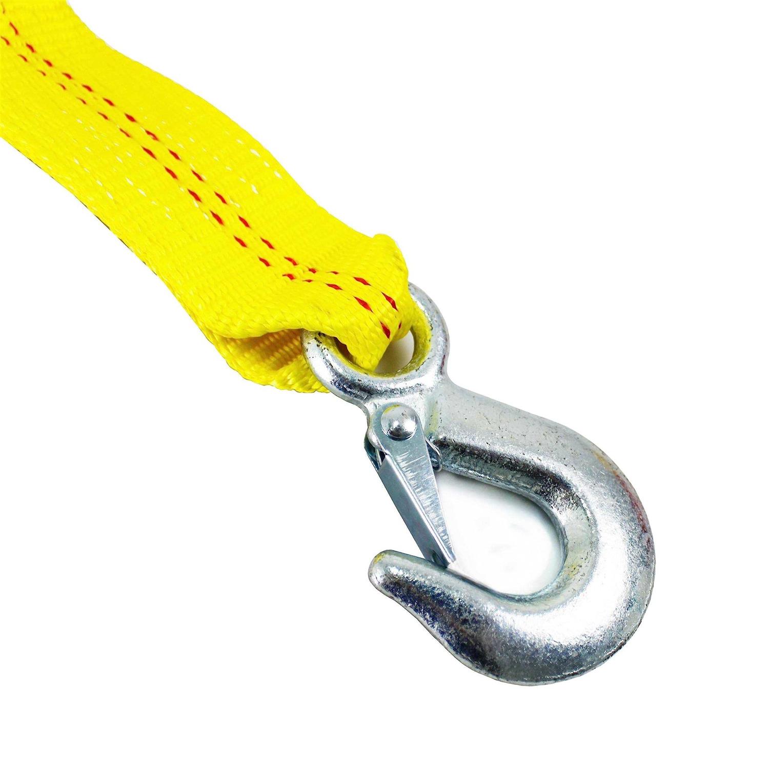 Hfs 4.5 Ton 2 Inch X 30 Ft. Polyester Tow Strap Rope 2 Hooks 9000lb Towing Recovery - Image 2