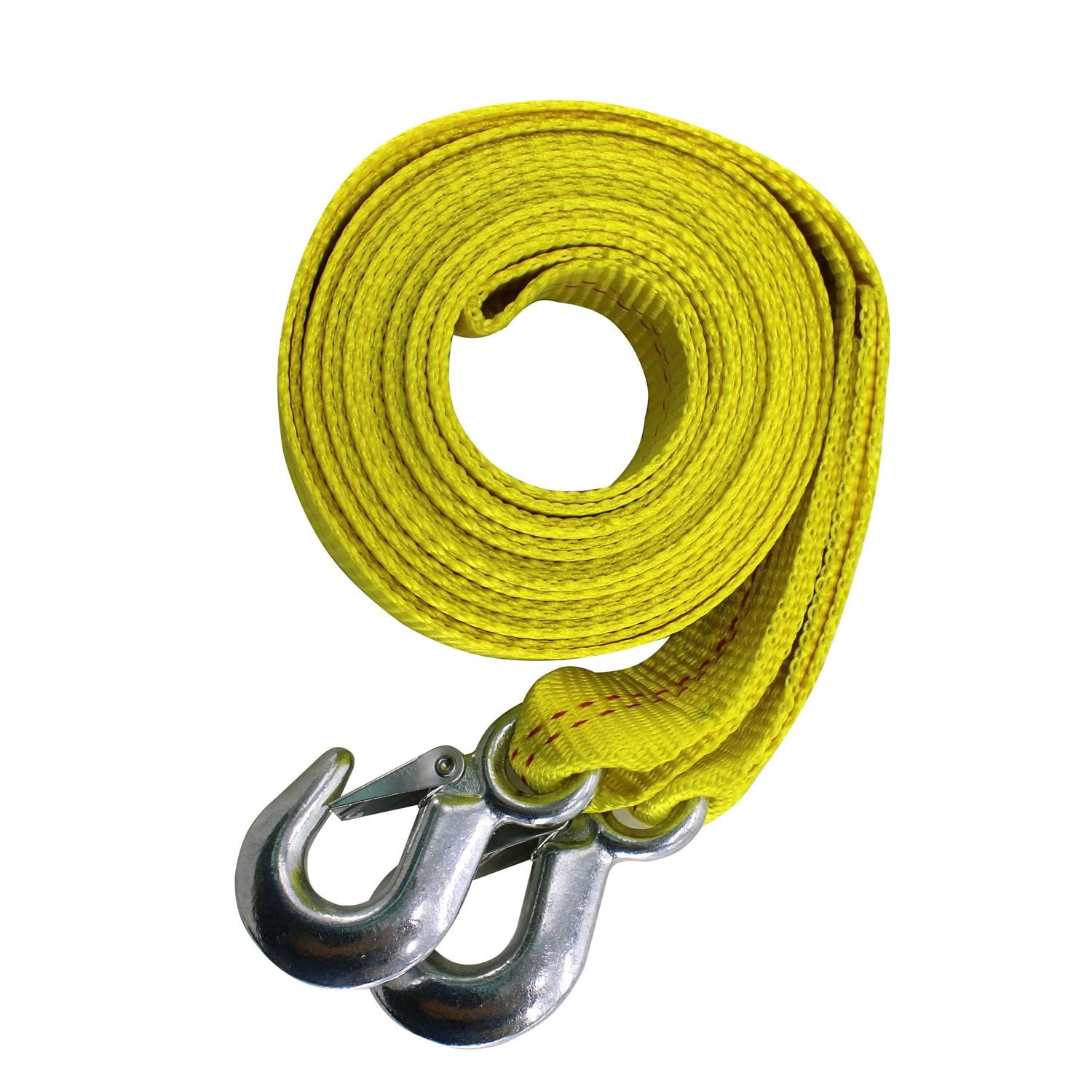 Hfs 4.5 Ton 2 Inch X 30 Ft. Polyester Tow Strap Rope 2 Hooks 9000lb Towing Recovery - Image 2