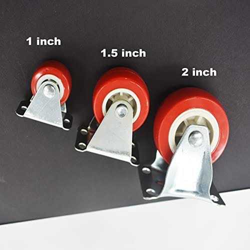 Floyutin Rigid No-Swivel Plate Hard Rubber Caster Wheels for Furniture and Workbench 6 Packs - Image 3