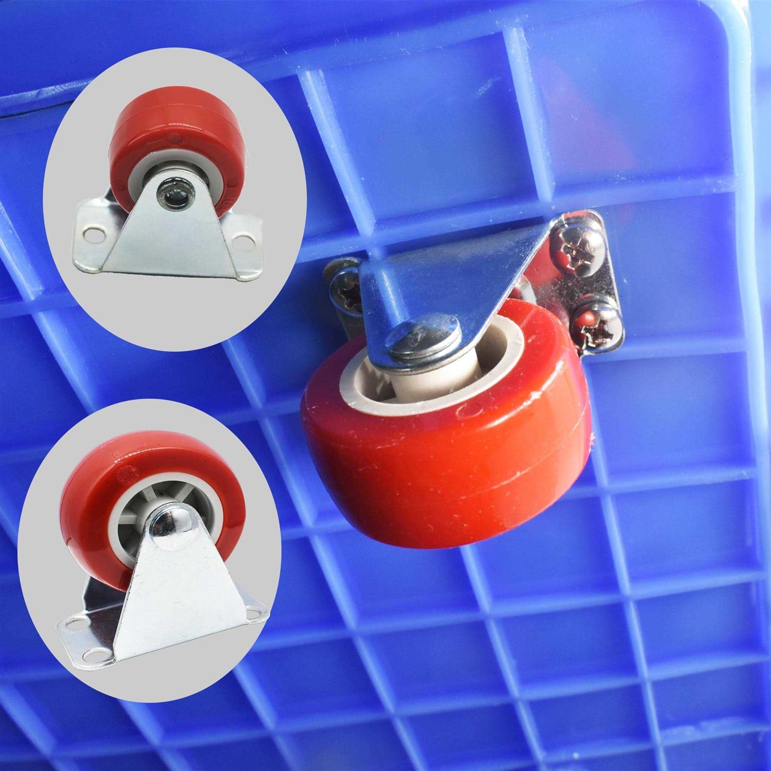 Floyutin Rigid No-Swivel Plate Hard Rubber Caster Wheels for Furniture and Workbench 6 Packs - Image 4