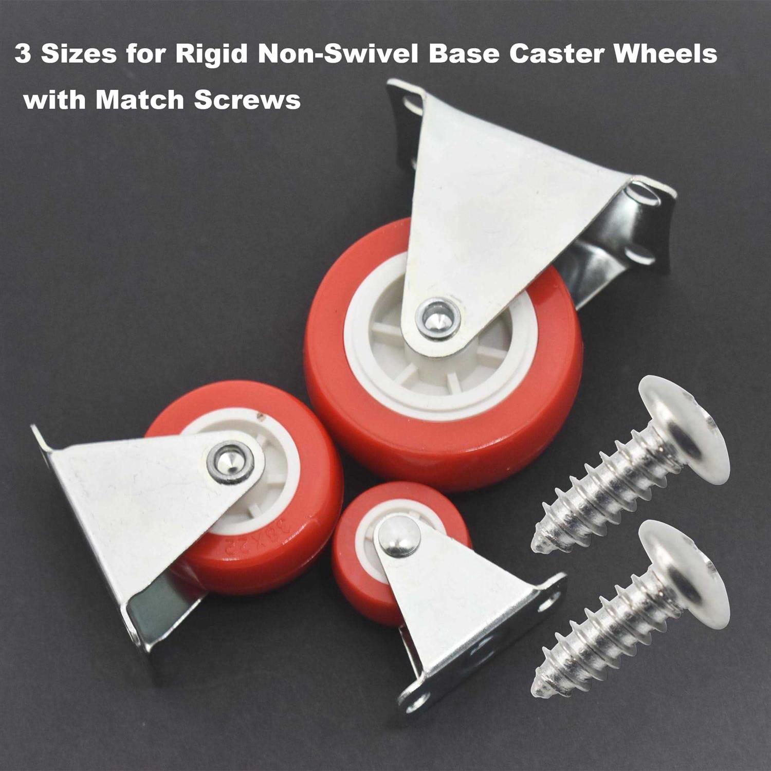Floyutin Rigid No-Swivel Plate Hard Rubber Caster Wheels for Furniture and Workbench 6 Packs - Image 5