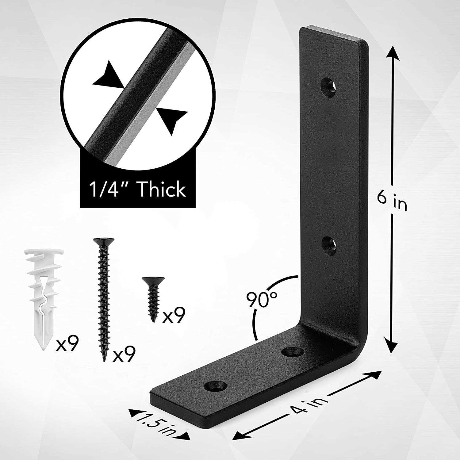 Claimed Corner Premium Heavy-Duty Shelf Brackets Quarter Inch Thick - Image 3