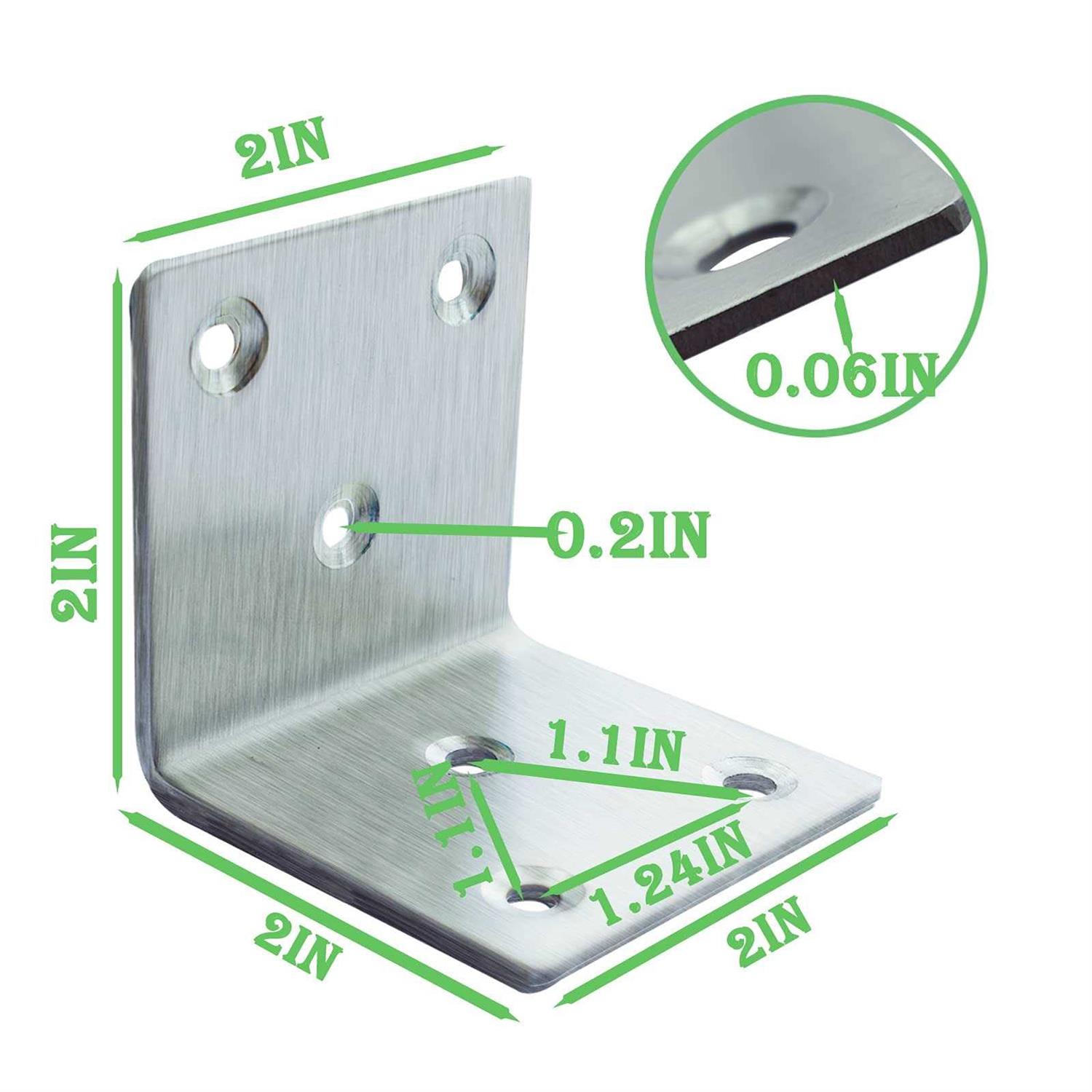 REDOVANT 20pcs stainless steel angle bracket 2x2x2 Heavy Duty L Brackets for Wood - Image 3