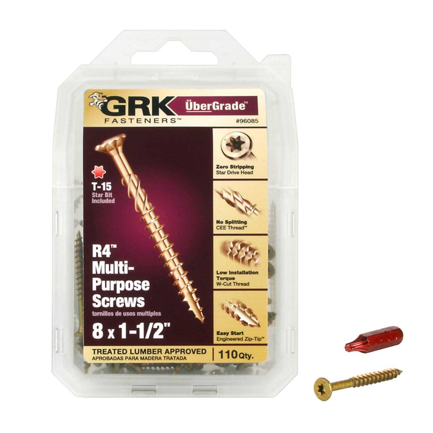 GRK #8 x 1-1/2 in. R4 Multi-Purpose Screw 96085