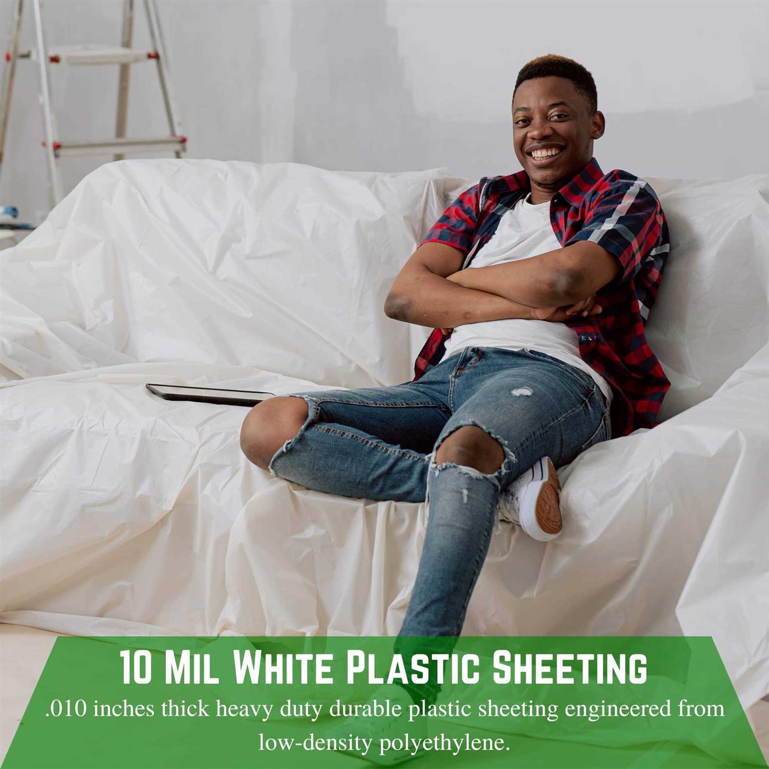 Farm Plastic Supply White Plastic Sheeting 10 mil - Thick Plastic Sheeting - Image 3