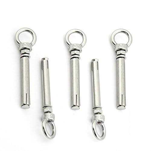 Preamer 5-Pack Eyebolt Bolt Stainless Steel Wall Concrete Brick Anchor Expansion Bolts Ring Screw Eyes - Image 4