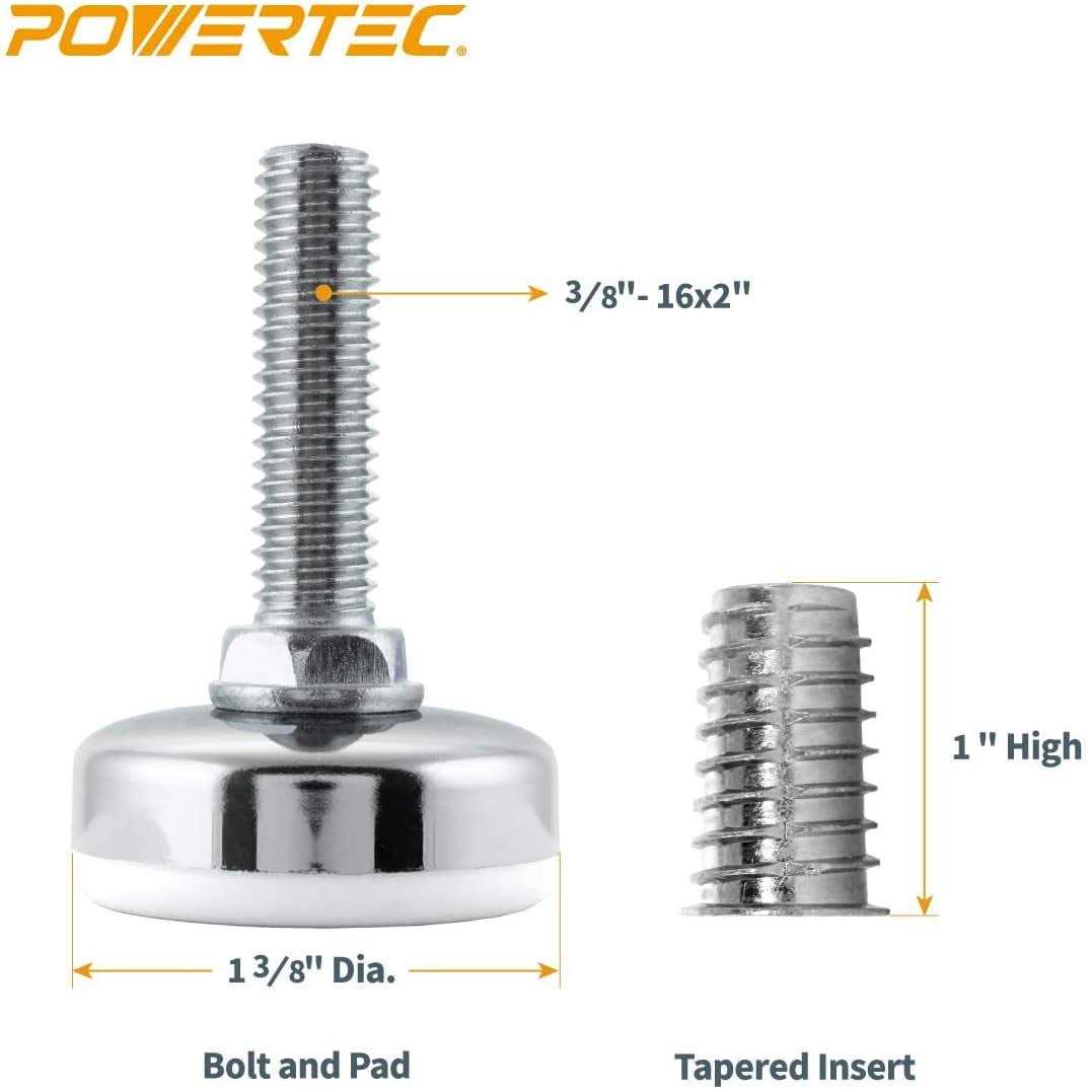 POWERTEC Levelers 3/8 Threaded Inserts Furniture - Image 4