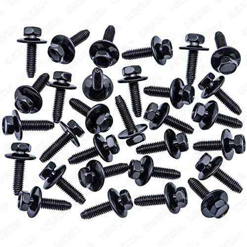 Rexka M6-1.0 X 25mm Body Bolts Screw for GM Buick Cadillac Chevrolet Door Trim Panel Raidator Fog Lamp Horn 11503834 20351035 GMC Oldsmobile - Image 3