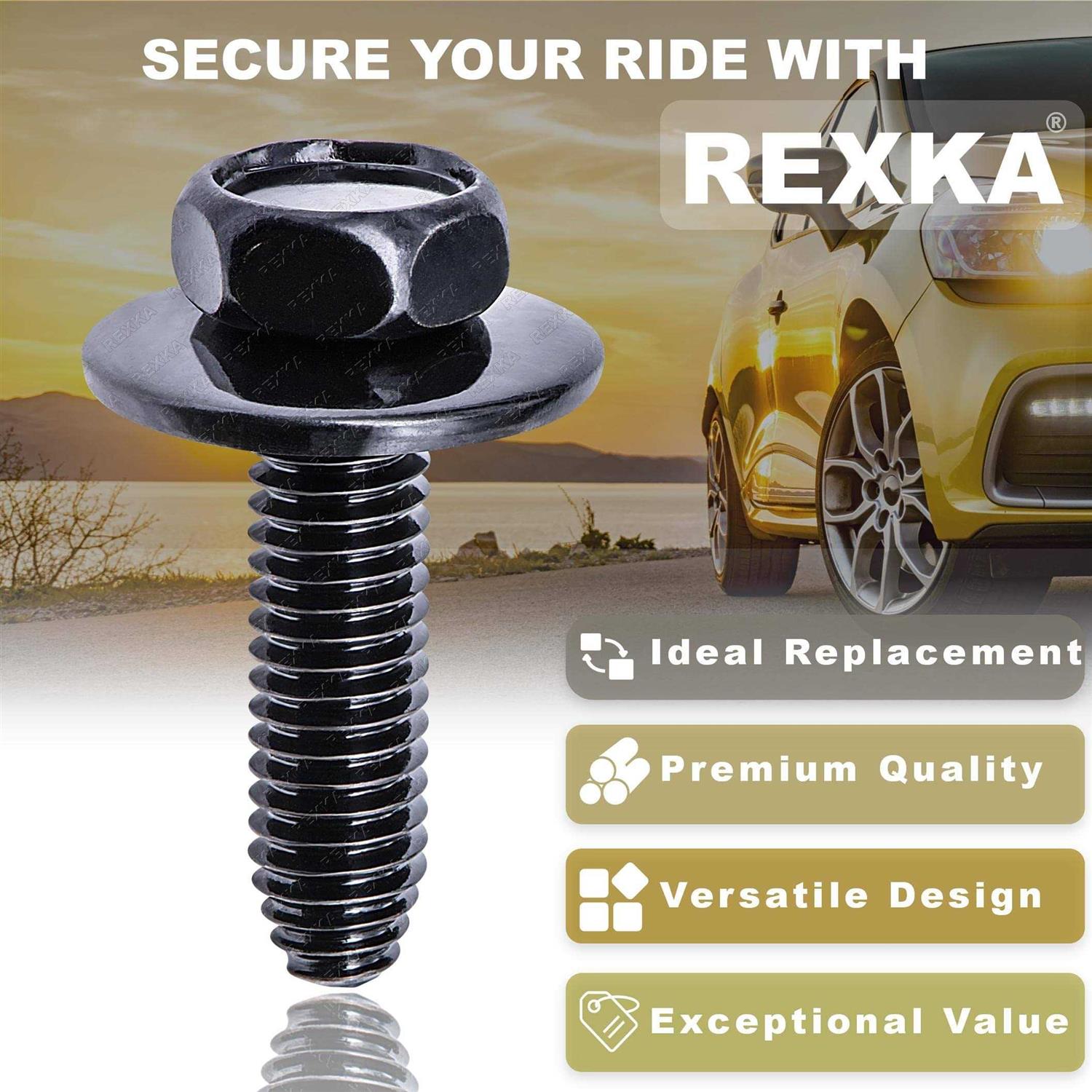Rexka M6-1.0 X 25mm Body Bolts Screw for GM Buick Cadillac Chevrolet Door Trim Panel Raidator Fog Lamp Horn 11503834 20351035 GMC Oldsmobile - Image 4