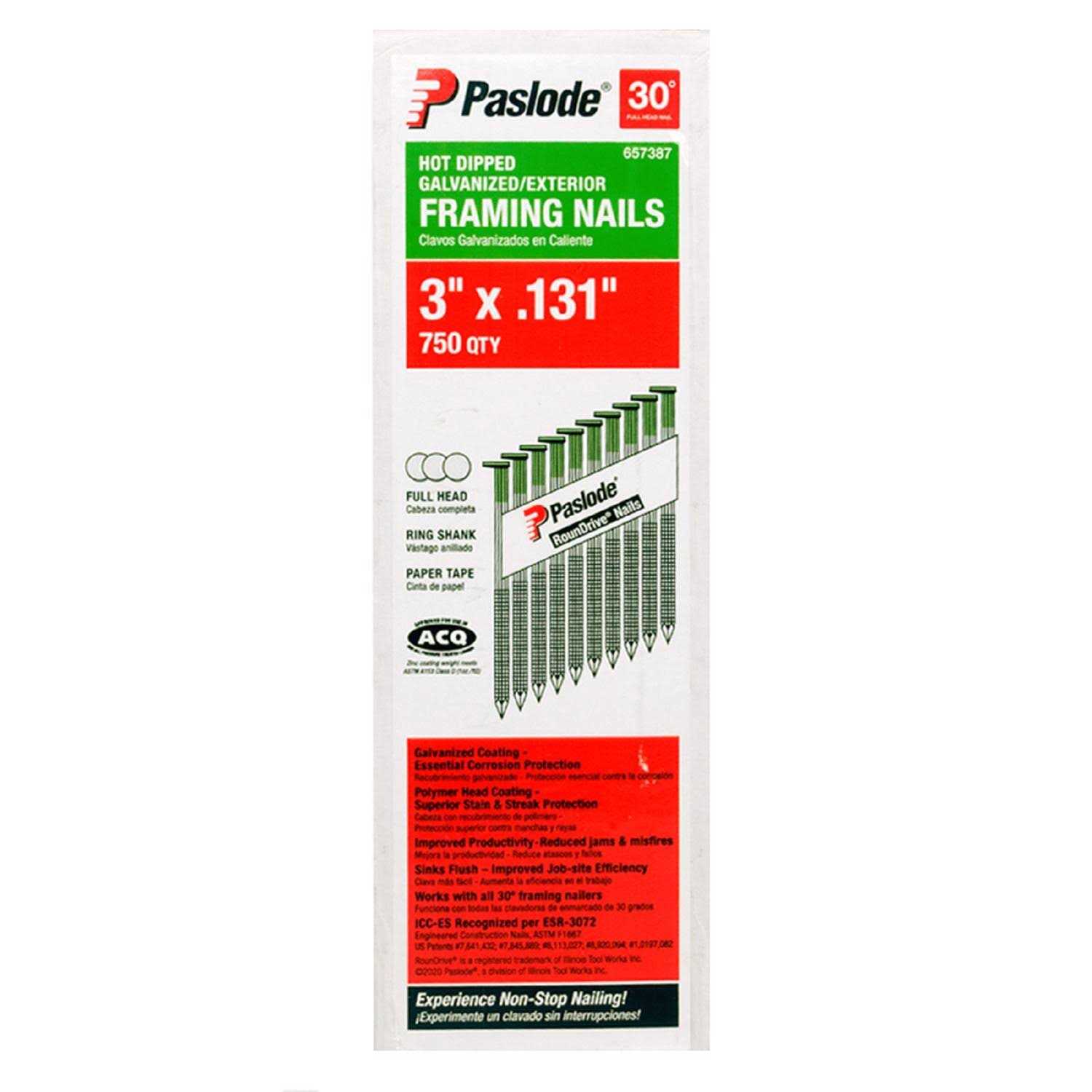 Paslode 3 in. Framing Hot-Dipped Galvanized Steel Nail Full Round Head 657385 - Image 3