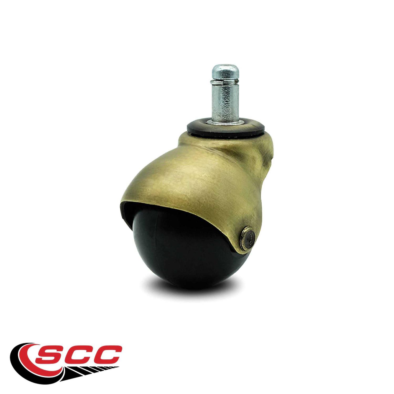 Service Caster Brass Hooded 2 Inch Swivel Ball Casters - Image 3