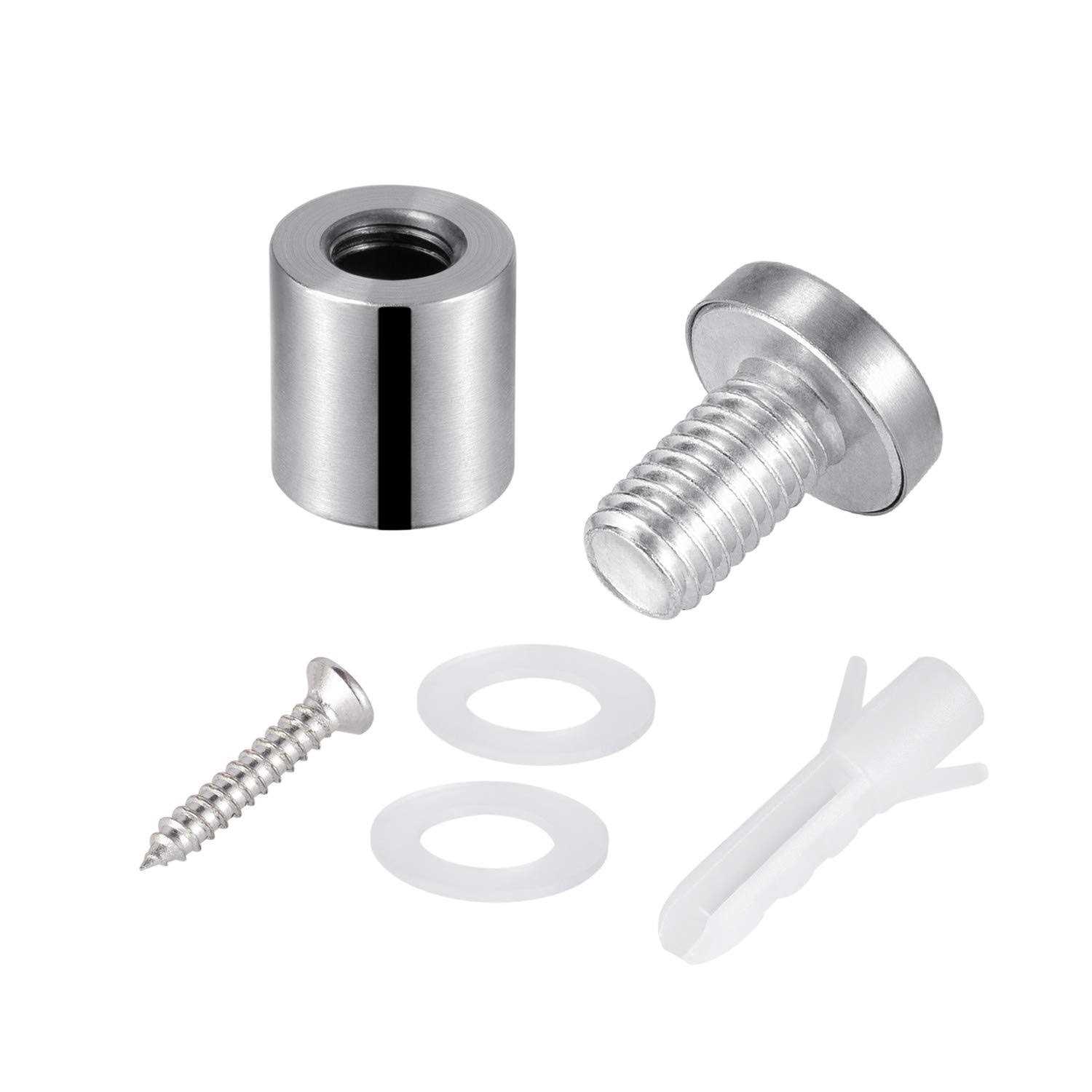 Favide 48 Packs Sign Standoff Screws Advertising Screws Stainless Steel Wall Standoff Mounts Glass Acrylic Nail for Glass Artwork and Sign Displays - Image 3