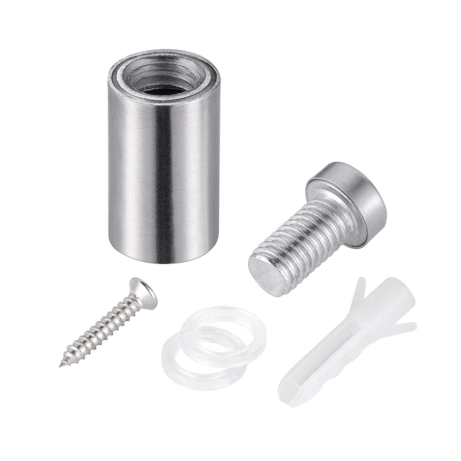 Favide 48 Packs Sign Standoff Screws Advertising Screws Stainless Steel Wall Standoff Mounts Glass Acrylic Nail for Glass Artwork and Sign Displays - Image 5