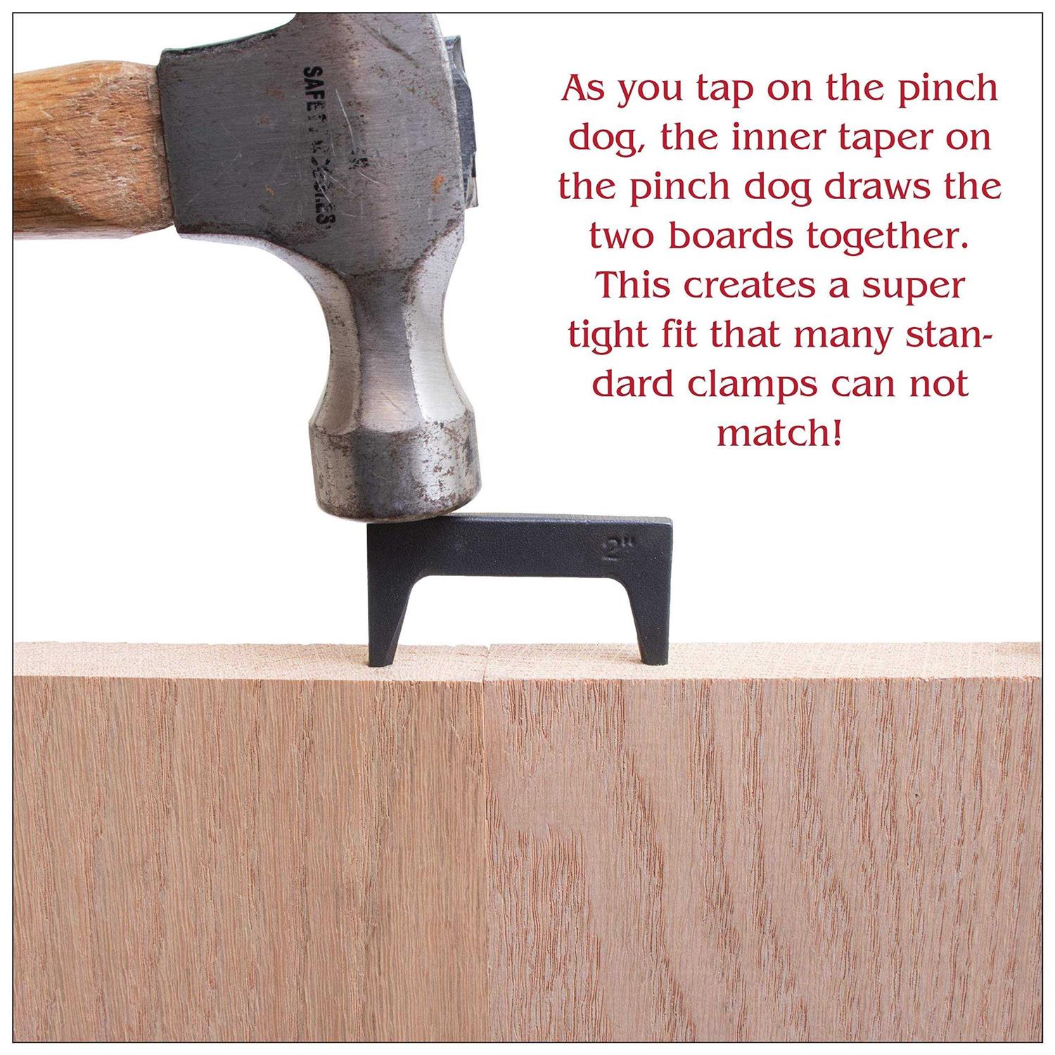 Peachtree Woodworking Supply Wide Pinch Dogs Made from Solid Steel and Textured for Better Holding Power - Image 5