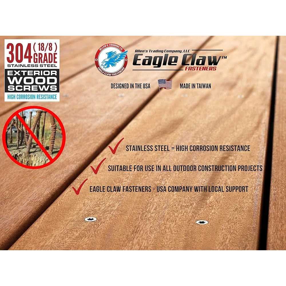 Stainless Steel Deck Screws #10 x T25 Star Torx Drive - Image 3