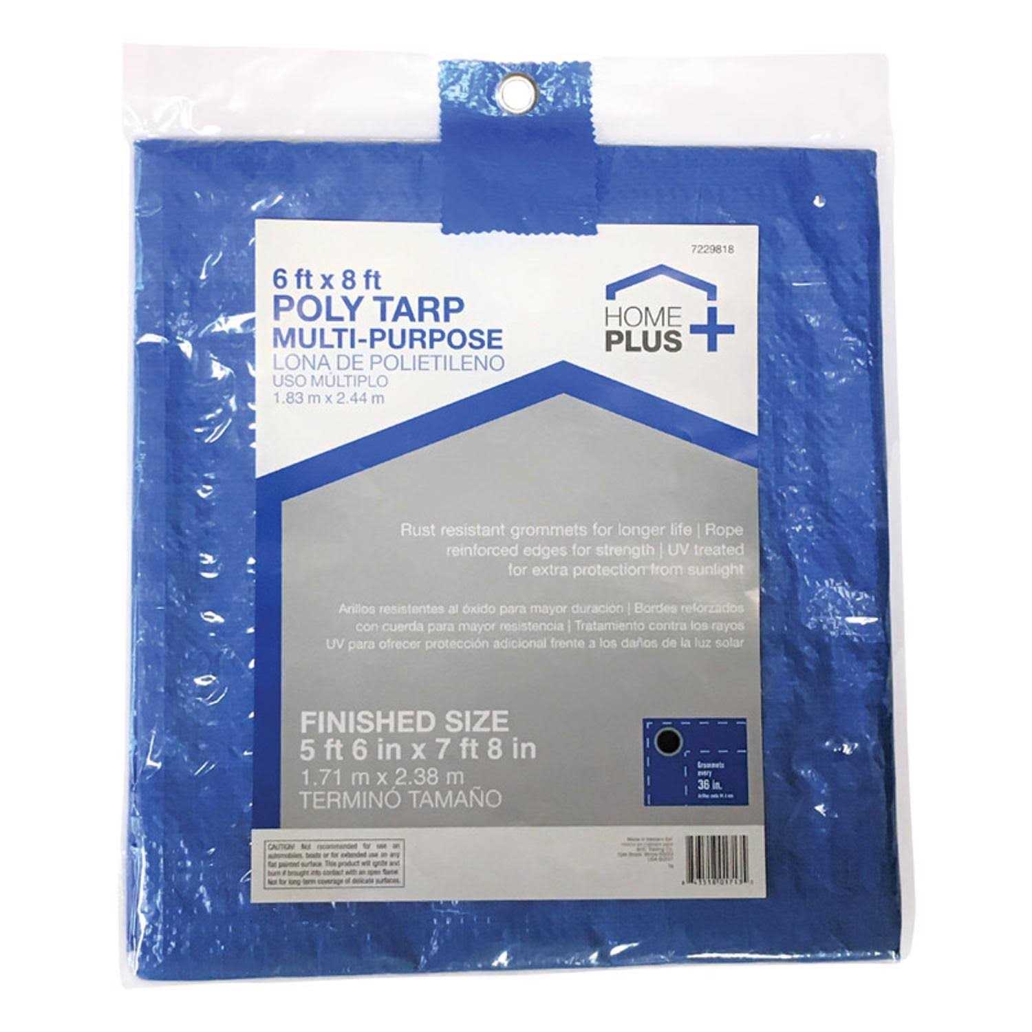 Home Plus 6 ft. W x 8 ft. L Light Duty Polyethylene Tarp