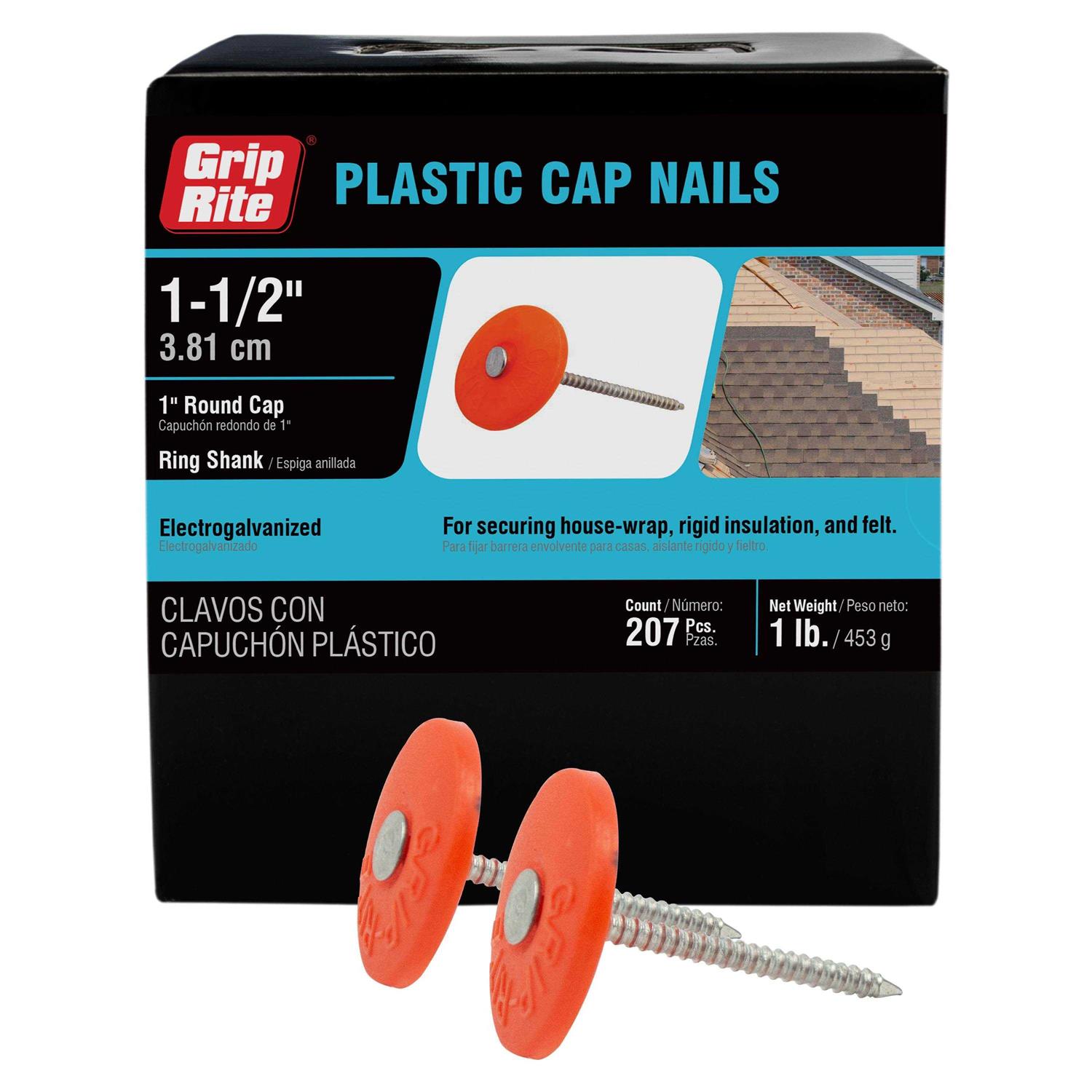 Grip-Rite 112PRCAP1 Round Cap Roofing Nail