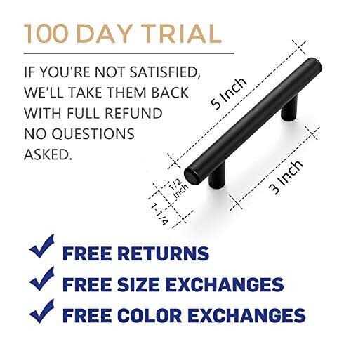 Ravinte 30 Pack 5 Inch Cabinet Pulls Matte Black Stainless Steel Kitchen Drawer Pulls - Image 5