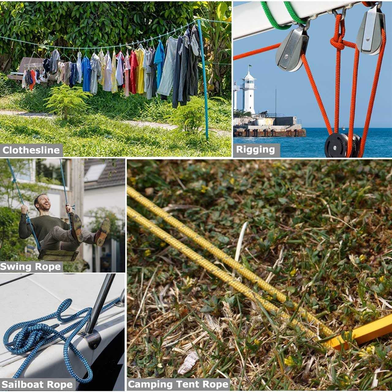 Double Braid Polyester Arborist Rigging Rope -1/2 inch x - Image 5