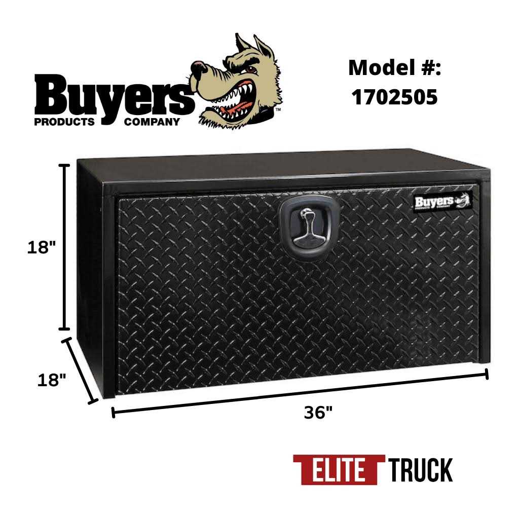Buyers Products Steel Underbody Truck Box with Diamond Tread Aluminum Door Black 1702505 - Image 5