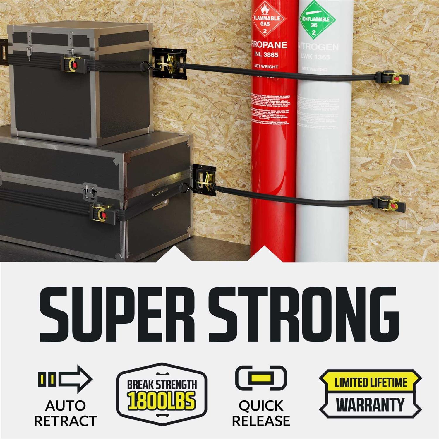 Dc Cargo Bolt-on Auto Retractable Ratchet Straps - Image 3