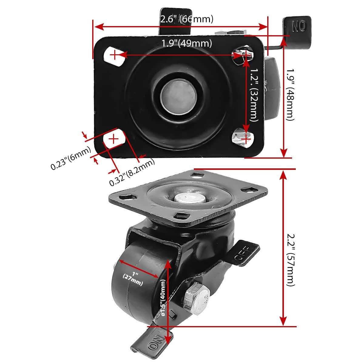 Factorduty Heavy Duty Polyurethane Caster Wheels Locking Brake Double Ball Bearing Industrial Grade Solid Low Profile Smooth and - Image 3