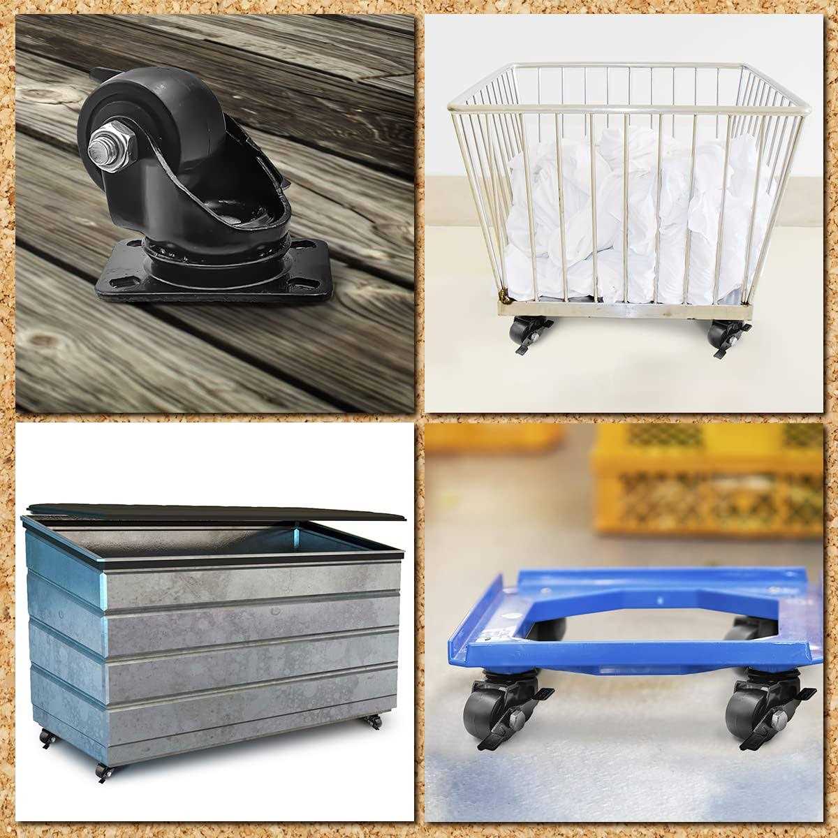 Factorduty Heavy Duty Polyurethane Caster Wheels Locking Brake Double Ball Bearing Industrial Grade Solid Low Profile Smooth and - Image 4