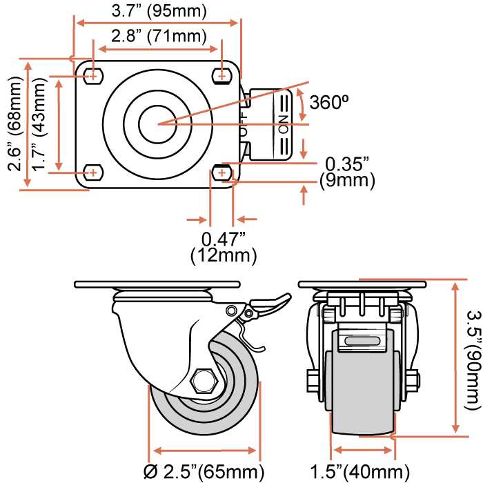 Factorduty Heavy Duty Polyurethane Caster Wheels Locking Brake Double Ball Bearing Industrial Grade Solid Low Profile Smooth and - Image 3